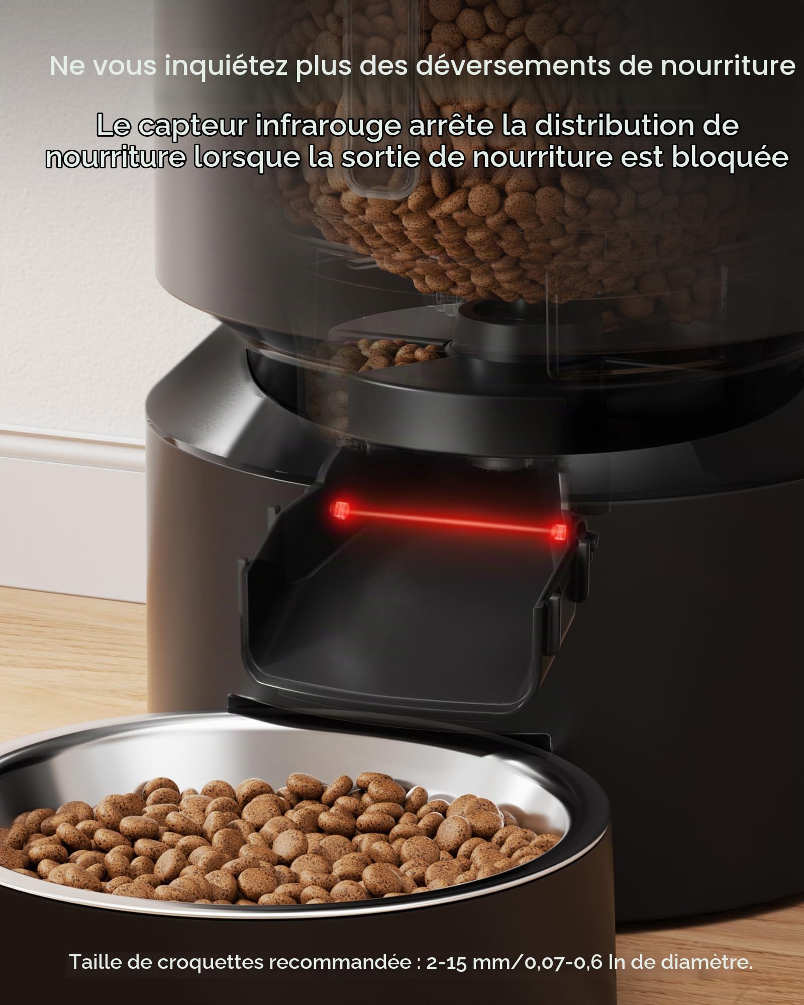 PETLIBRO Distributeur Automatique de Nourriture pour Chat, Triple Conservation avec Bol en Acier Inoxydable et Couvercle à Verrouillage Rotatif, jusqu'à 50 portions, 6 Repas par Jour, Grenier pour