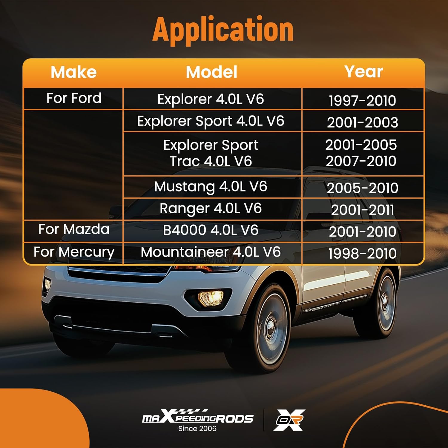 maXpeedingrods Timing Chain Kit 4.0L for Ford Ranger 2001-2011 Explorer 1997-2010 Mustang 2005-2010 Mercury Mountaineer 1998-2010 Explorer Sport Trac Mazda B4000 2001-2010 Engine Time Part Sets