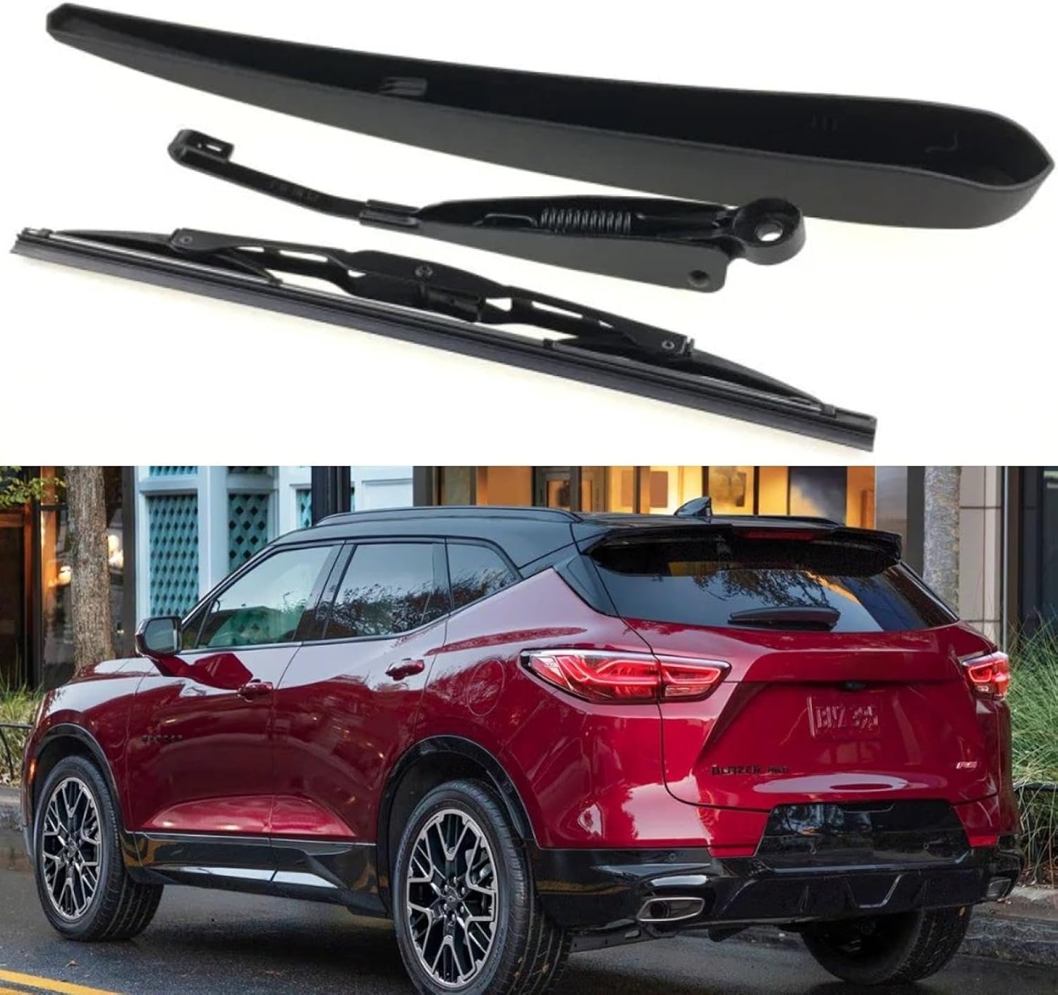 Rear Wiper Arm Blade for 2019 2020 2021 2022 2023 Chevrolet Chevy Blazer RS LT Premier L Base LS Sport Utility 4-Door 2.0L 2.5L 3.6L Rear Back Windshield Wiper Arm Blade Set Replacement OEM