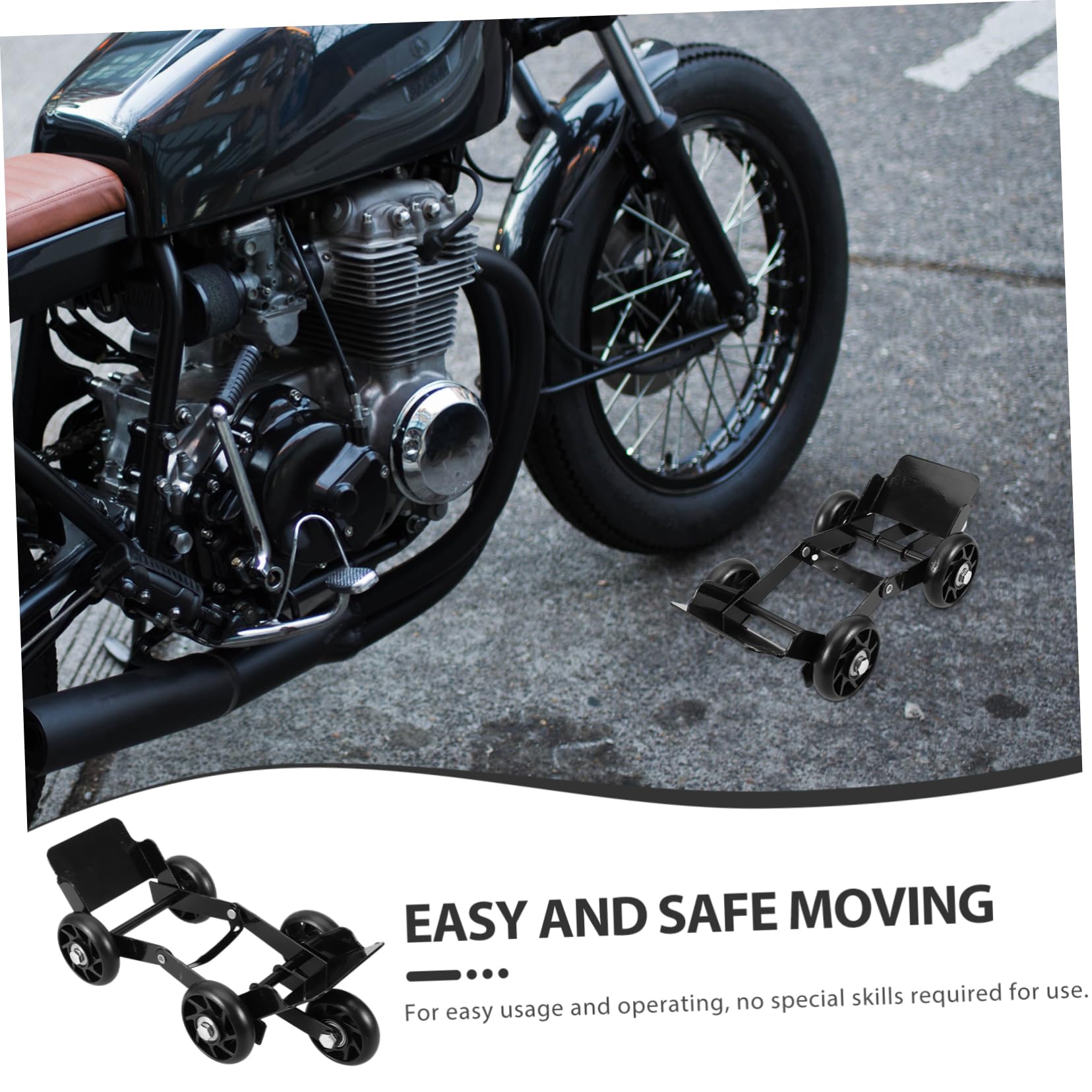 MAGICLULU Notfall Reifenroller Motorrad Und Elektrodreirad Robuster Metall Und Kunststoffwagen Transporthilfe Bei Reifenpanne Universell Sichere Fahrhilfe
