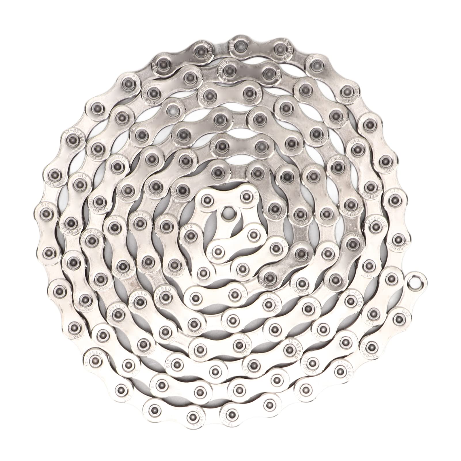 Cadena de bicicleta de montaña Cadena hueca de 12 velocidades Cadena de repuesto para ciclismo de carretera SX12 Plata Estructura reforzada de tensión fuerte Alta rigidez Liviana