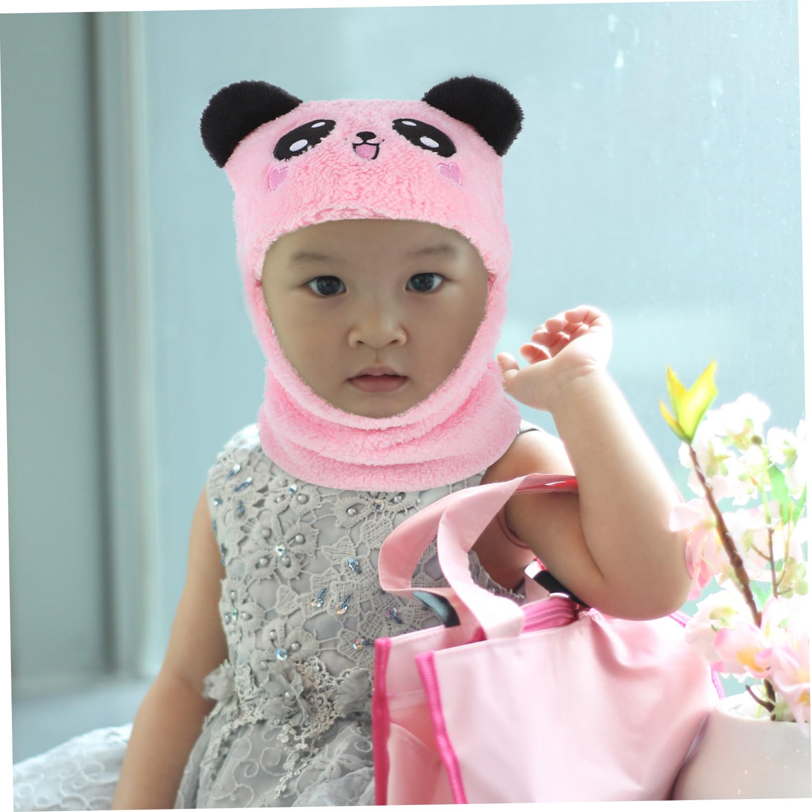 ibasenice 4pcs Gorro Bufanda Caliente Cálido Gorro De Invierno Sombreros De Invierno Sombreros De Bebé Recién Nacido Sombrero De Niña De Sombrero para Niña Rosa Shu Pelusa