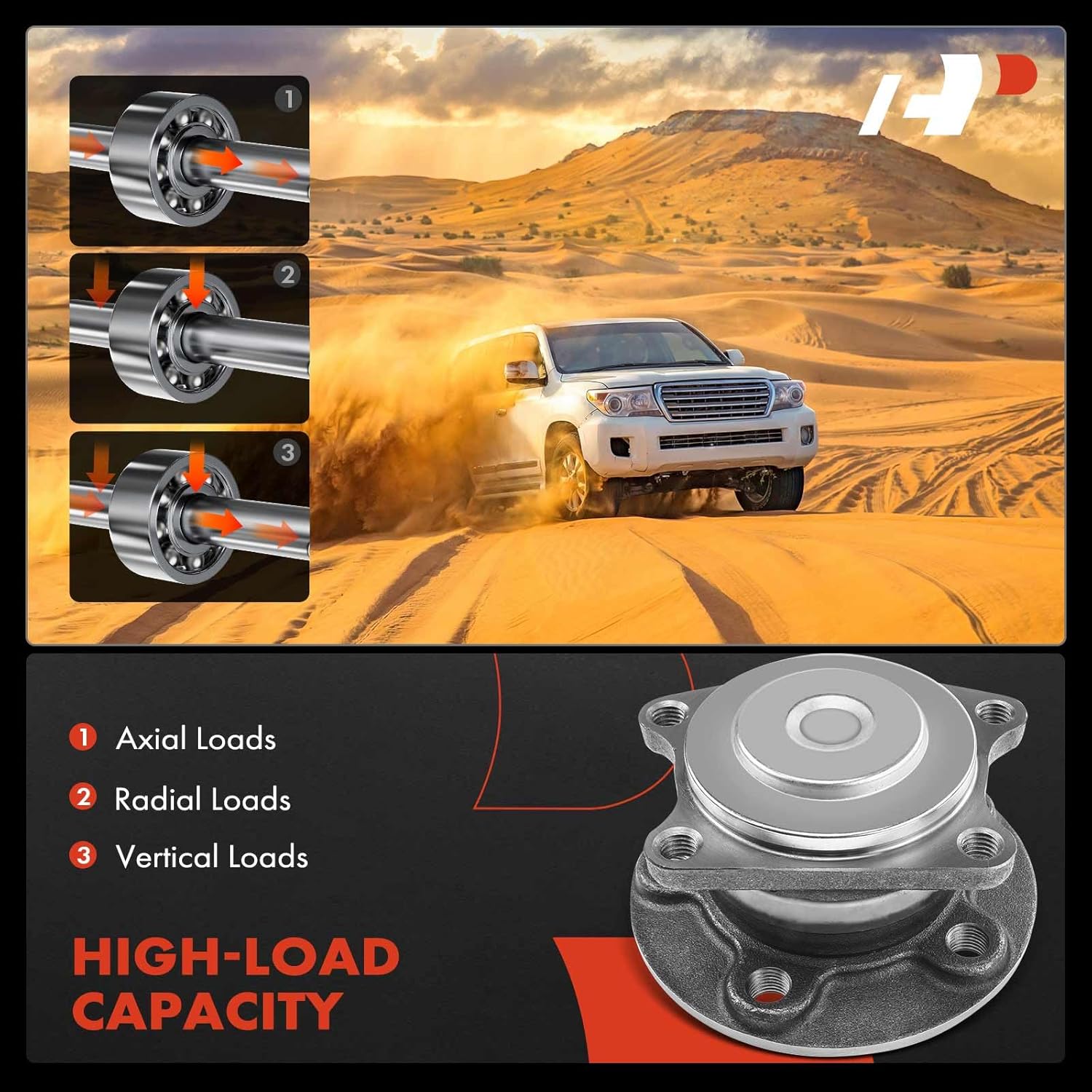 A-Premium Rear Wheel Bearing and Hub Assembly Compatible with Volvo S60 2001-2009, S80 1999-2006, S80 1999-2006, FWD Only