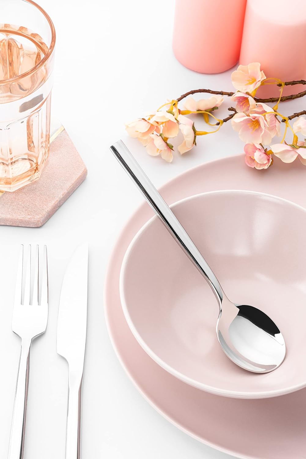 Grunwerg Contemporary Collection Chopstick Soup Spoons SUSCHP, 18/0 Stainless Steel, Set of 12