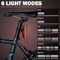 Vista 2 de BV Bike Lights for Night Riding LED Bike Tail Light - Bicycle Light Battery-Powered/Rechargeable - Rear Bike Light Weather Resistant - Visible Up to