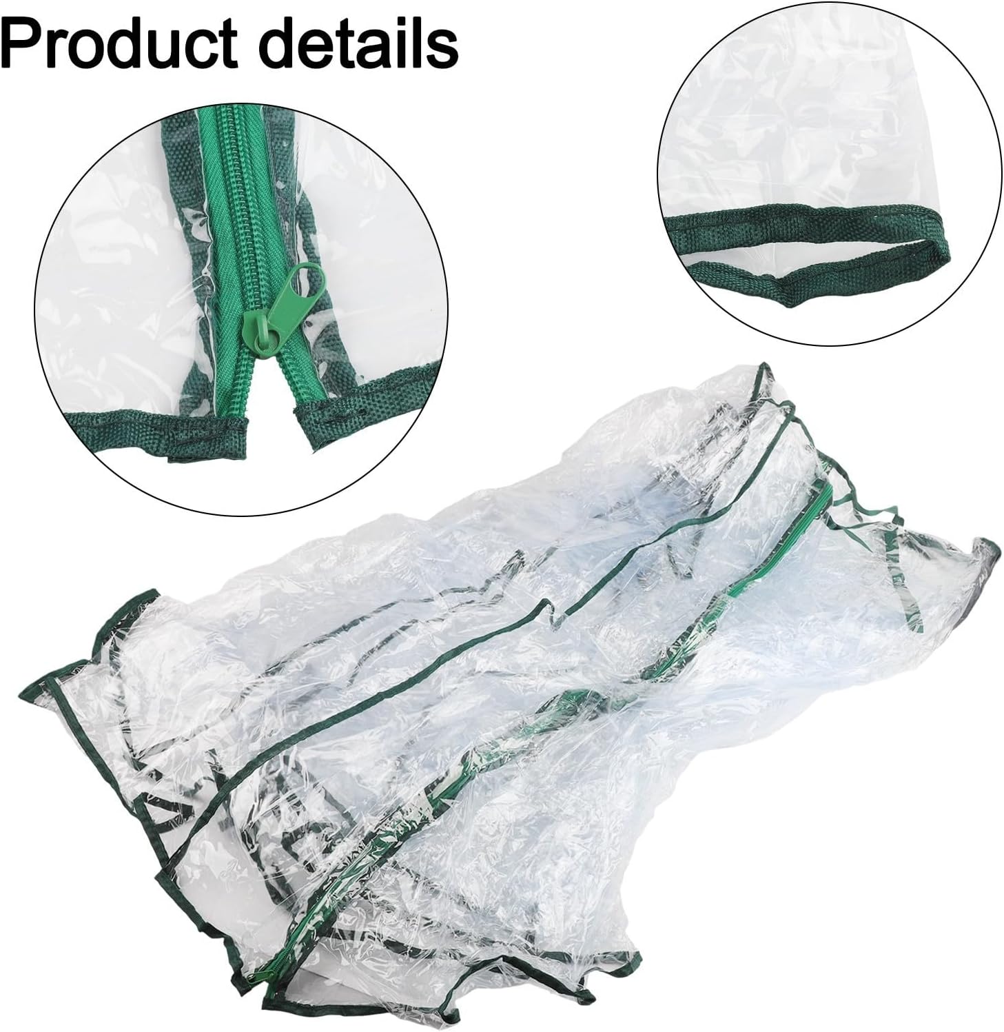 PVC Greenhouse Cover with Rolling Shutter Door and Sloping Roof for Garden Plant Growth, White with Green Edges, 100x50x150 cm or 130x90x150 cm, Cover Only(130x90x150cm)