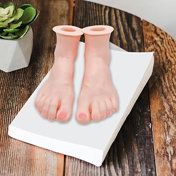 Wudaizhi Silicone Lifesize Foot Model Female Mannequin Feet Model for Shop Retail Jewellery Sandals Shoe Socks Display Art Sketch