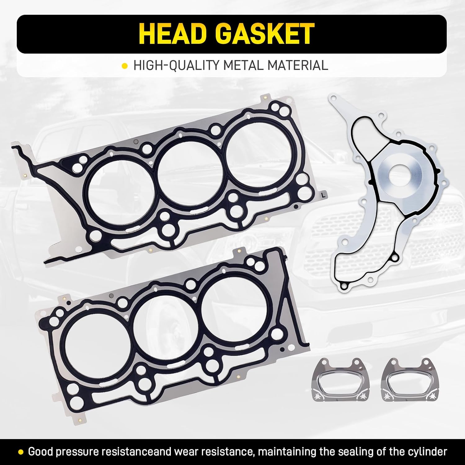 3.6 Head Gasket Set with Bolts Compatible with Jeep Wrangler, Chrysler 200 300, Dodge Charger Challenger, Ram 1500 3.6L V6 Pentastar Replace# HS26541PT ES72467