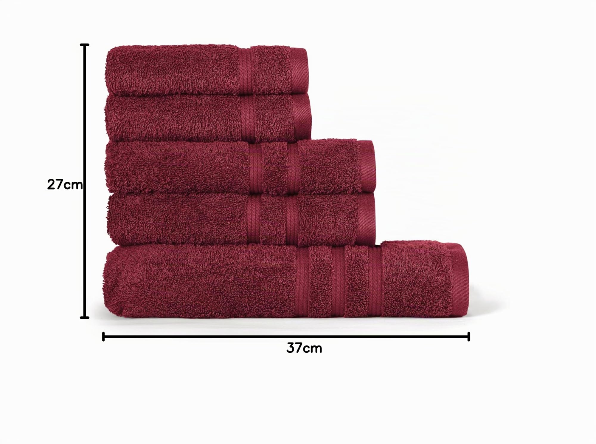 Bassetti Morbido Asciugamano Asciugamani 480 gr 100% Cotone Set da 5 pz (2 da 58x105 cm + 2 da 38x55 cm + 1 da 70X140 cm) - Collezione MONIQUE - IRIS 65