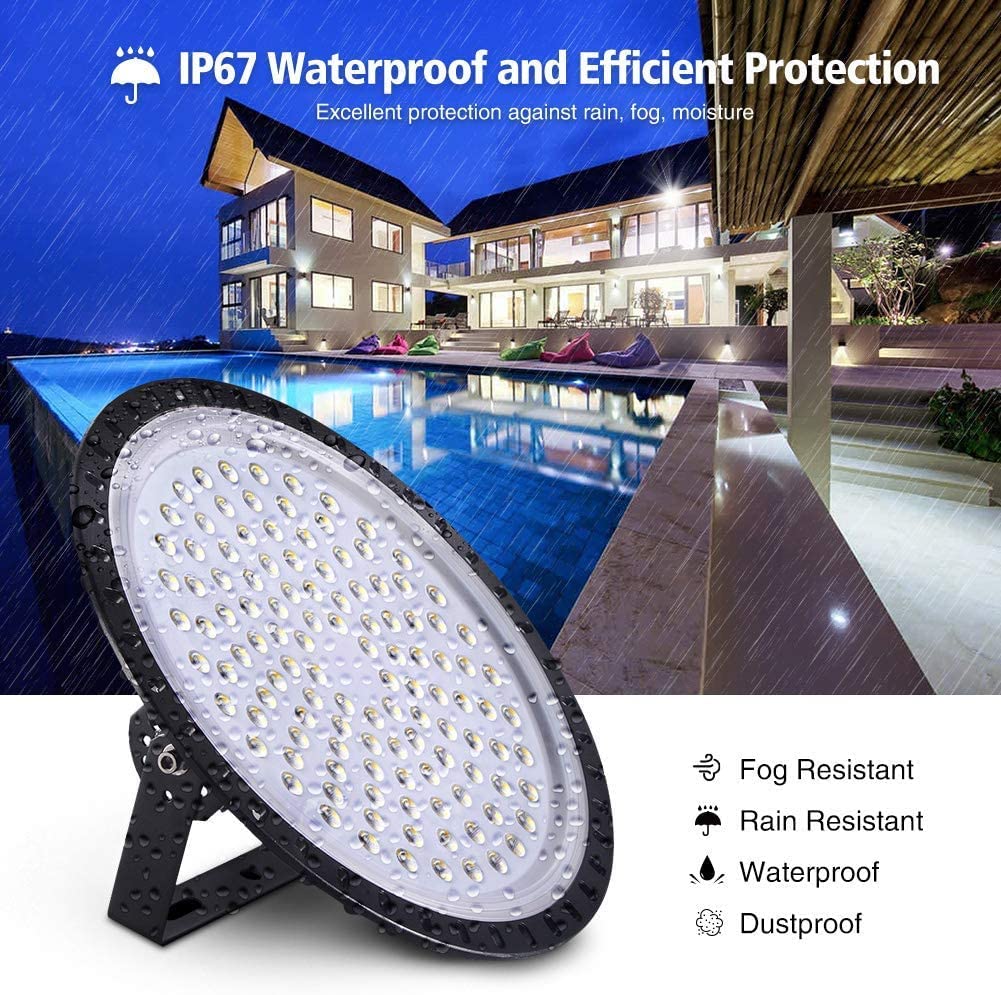 10 Packs 500W UFO LED High Bay Light 50000LM Commercial Bay Lighting Daylight 6500K IP65 Waterproof LED Commercial — view 4