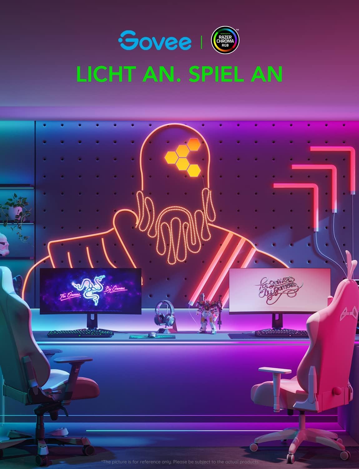 Govee Tira LED RGBIC Pro de 10 m, tira LED inteligente funciona con Alexa y Google Assistant, tira de luz recubierta, se sincroniza con la música, control de aplicaciones, cambio de color, adecuada