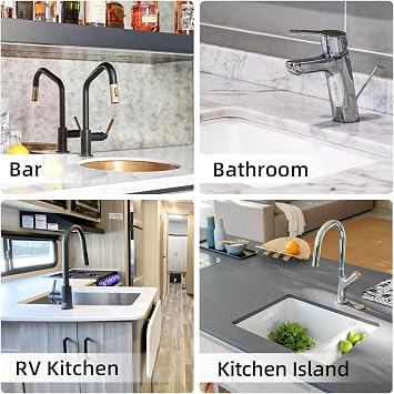 LOPNUR Cuttable Faucet Mat for Kitchen Sink, Long 24x5.5 Inch, Black