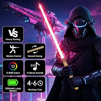 Lightsaber Dueling Lightsaber RGB 12 Colors 16 Sound Font Smooth Swing Motion Control Force FX Lightsaber Cosplay Props Gold