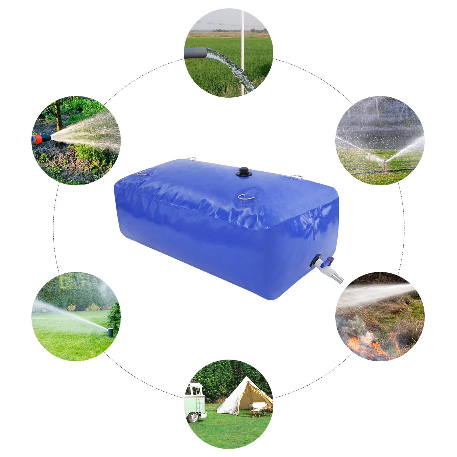 Contenedor de almacenamiento de burbujas de agua de 240 L, tanque de agua plegable, tanque de agua portátil, gran capacidad, bolsa de agua suave, protección contra incendios, agua de emergencia