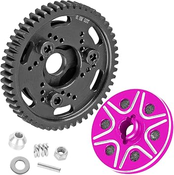 RC 53T Spur Gears 0.8Mod Upgrades Part for 1/10 Slash 2WD VXL/Stampede 2WD VXL/Rustler 2WD VXL/Bandit 2WD VXL,BRCatWPark Steel Metal Extra-heavy Slip limiting Clutch,Pink