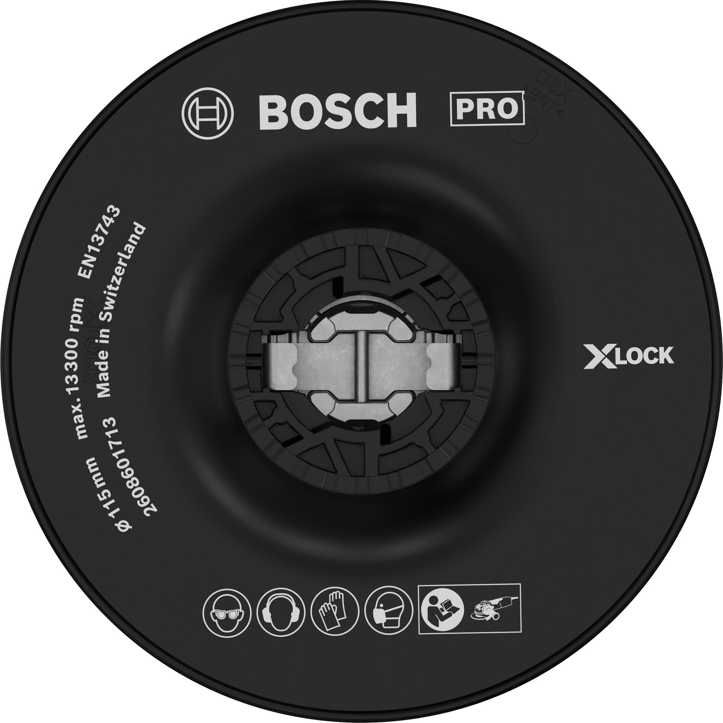 Bosch 1x PRO Backing Pad for Small Angle Grinders, X-Lock, Hard (Ø 115 mm, Professional Accessory Small Angle Grinder)