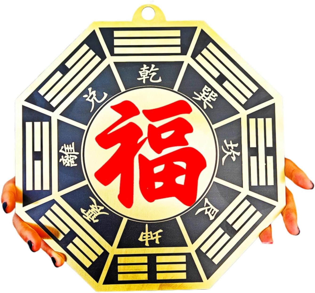 特大号 Feng Shui Good Luck Charms Furniture,Bag,Home,Office Other Scenes 五行八卦福 Feng Shui Good Amulet 八卦镜摆件海神门福大门口门对门巨大号 fengshui Chinese Tassel Ornaments-438