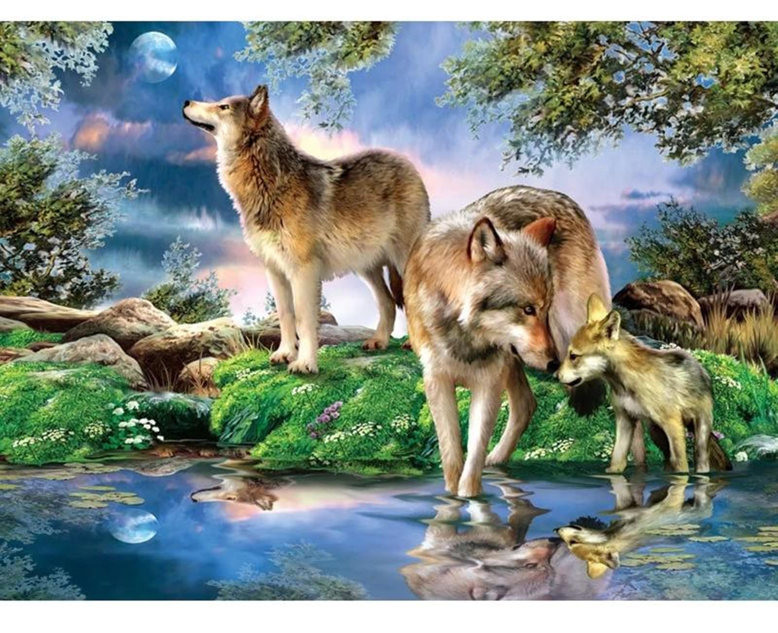 Rompecabezas 1314 Piezas para Adultos Lobo Regalo De Aprendizaje Temprano Rompecabezas De Tangram De Madera Juego Educativo Y LóGico TamañO Final 75.5×50.5cm