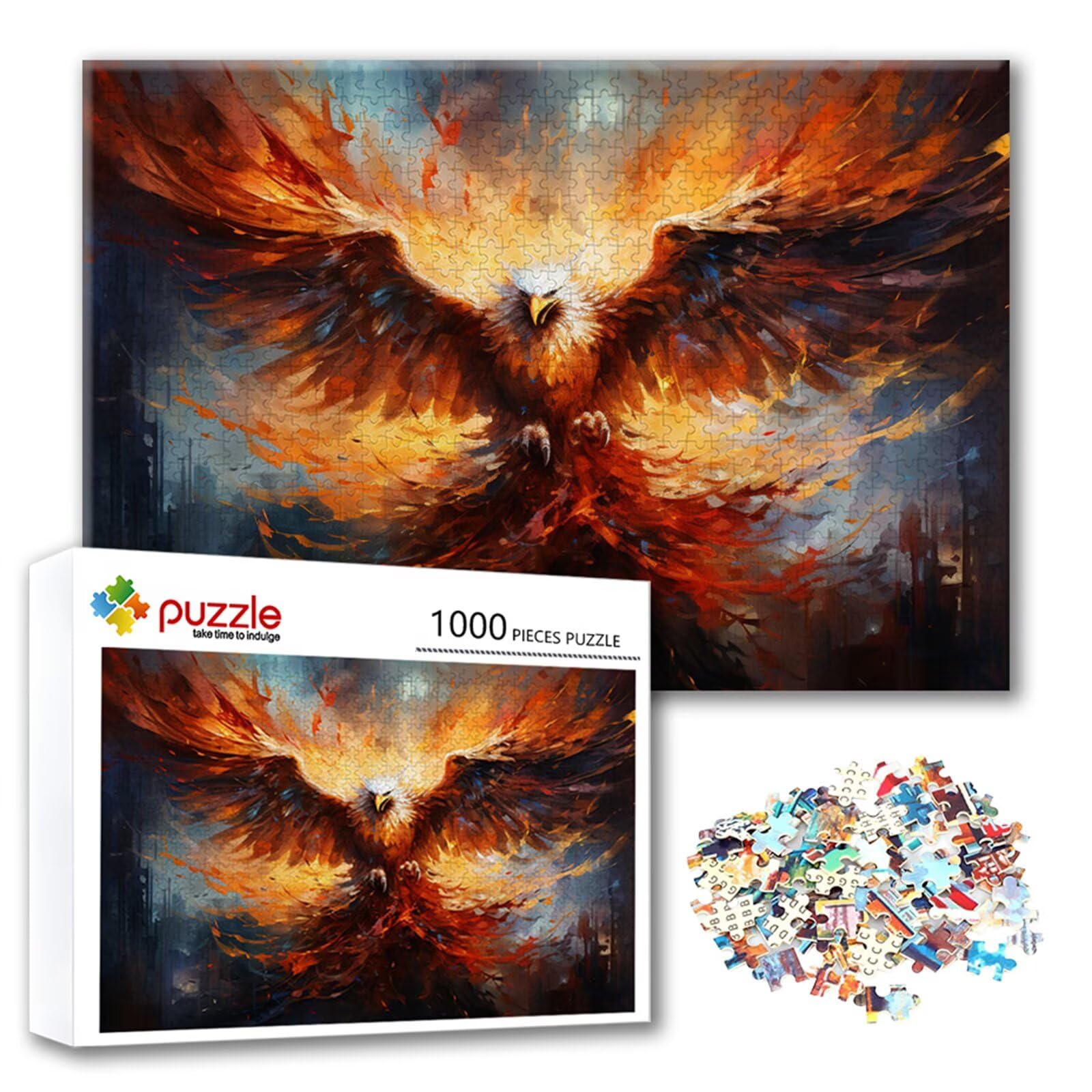 Puzzle Animal Puzzle 4000 sztuk orzeł, niemożliwe łamigłówki, drewniane układanki dla dorosłych układanki, gry logiczne dla całej rodziny z redukcją nacisku, prezenty dla kobiet I-1
