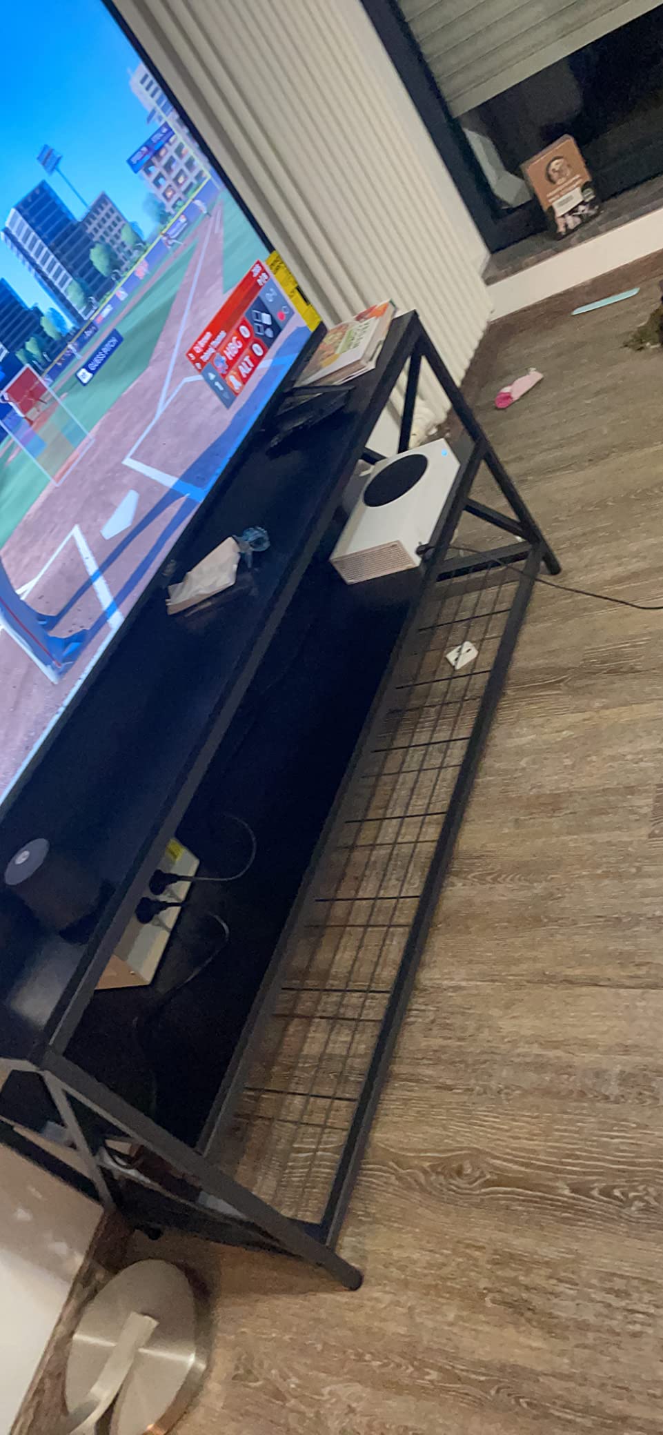 18/mo Finance TV Stand for TV up to 65 INCH, Sturdy Entertainment Center 55 INCH Industrial