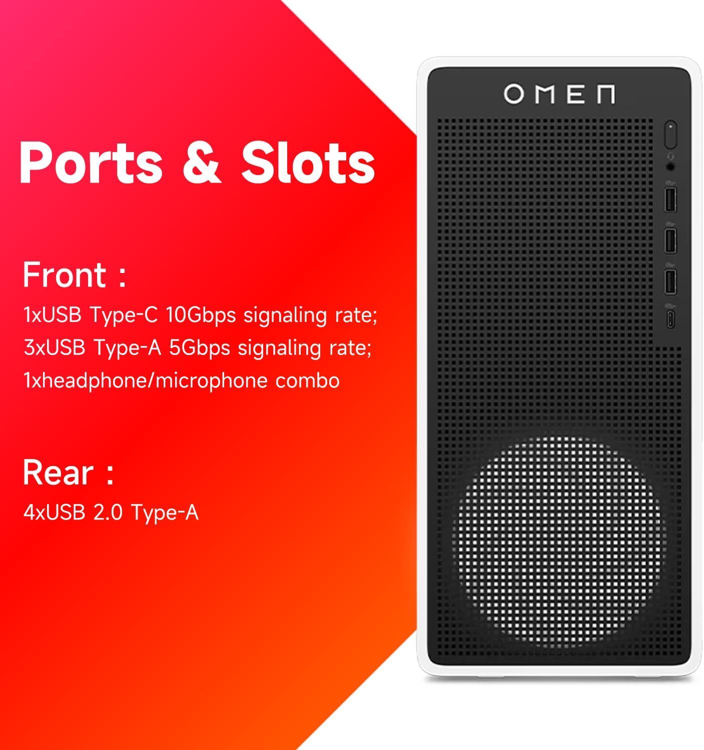 HP OMEN 16L TG03 RTX 5060 Gaming Desktop, Intel Core i7-14700F, NVIDIA RTX 5060, 64GB DDR5 RAM, 1TB SSD, RGB Light Studio & Gaming Hub, W11H,White, Bundle with Thunderobot KG3089R Gaming Keyboard