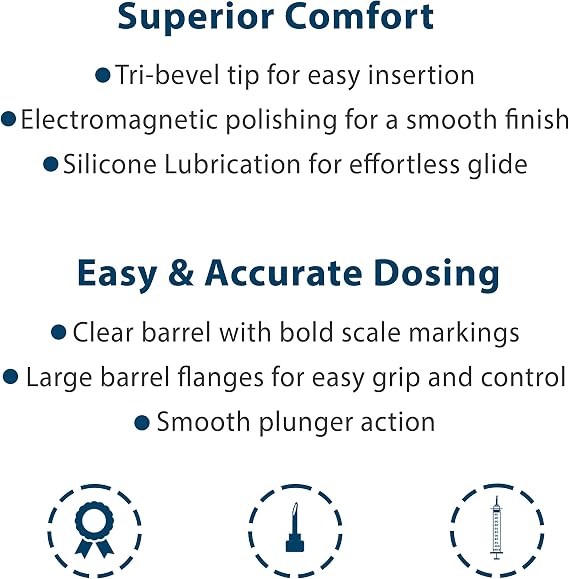 UltiCare U-100 3/10cc Insulin Syringes, 31G x 5/16, 100 Count, Comfortable and Accurate Dosing, Compatible with Any U-100 Strength Insulin