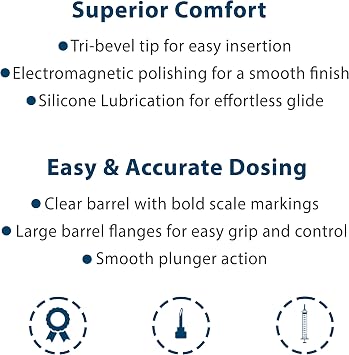 UltiCare U-100 3/10cc Insulin Syringes, 31G x 5/16, 100 Count, Comfortable and Accurate Dosing, Compatible with Any U-100 Strength Insulin