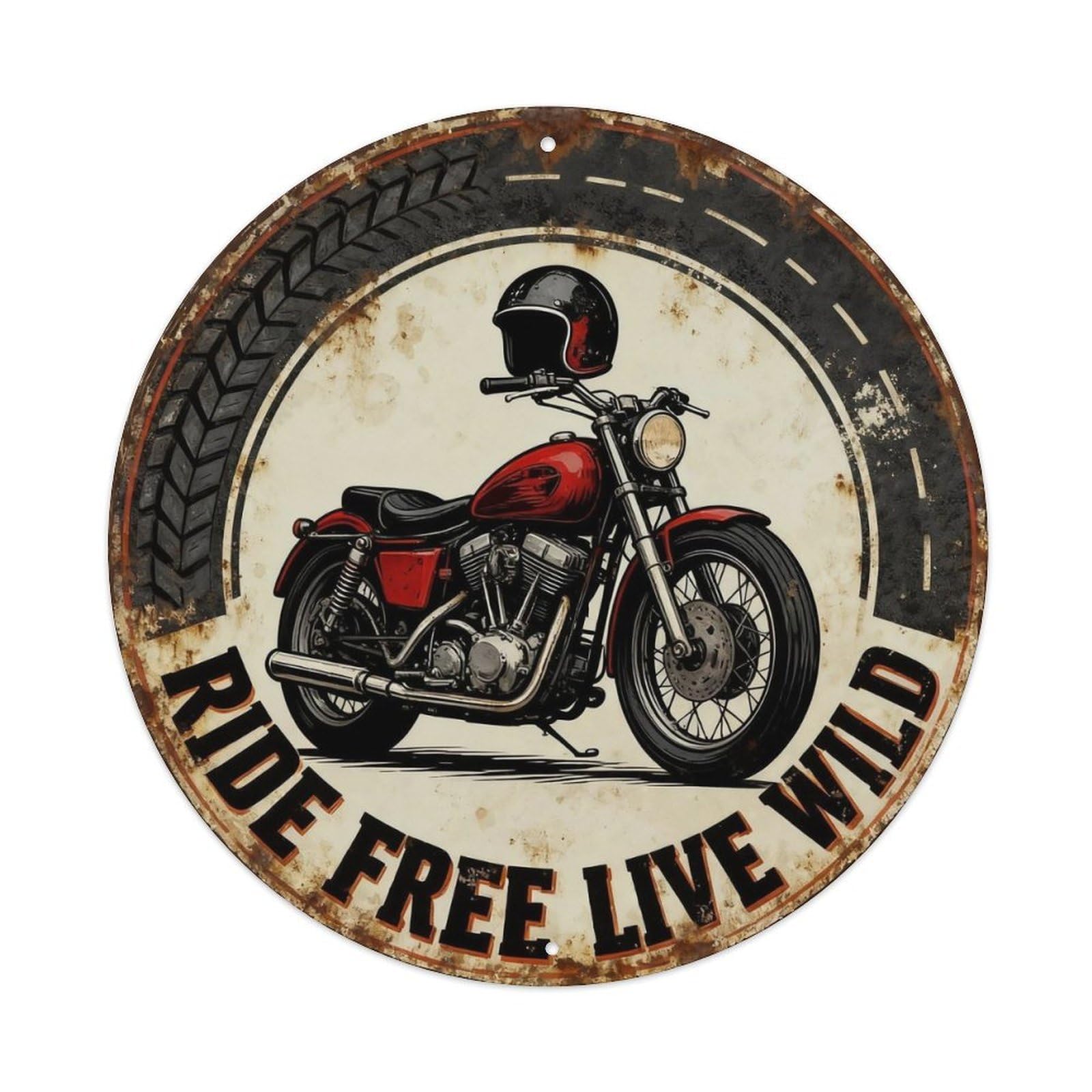 Ride Free Live Wild Metal Tin Sign Plaque