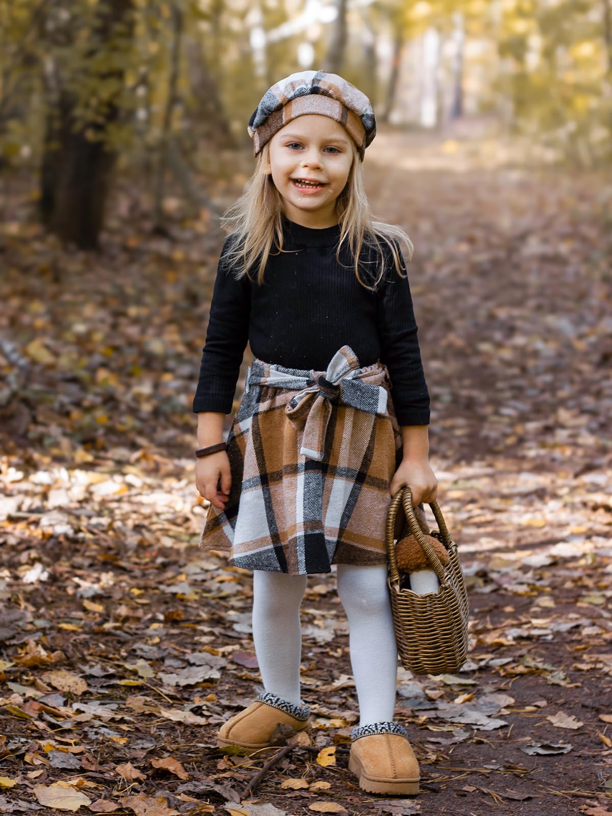 Miipat Kleinkind Mädchen Kleidung Set Mädchen Outfits Set Lange Ärmel Pullover Tops mit Mini Rock Sets Frühling Herbst Baby Bekleidungsets Mädchen Kleider