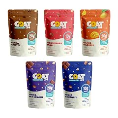 GOAT life Overnight Oats 345g (Pack of 5) | Assorted High Protein (20g & 10g) | Fiber-Rich, Gluten-Free, No Added Sugar | Instant Breakfast | Supports Weight Management & Muscle Recovery | Healthy Meal