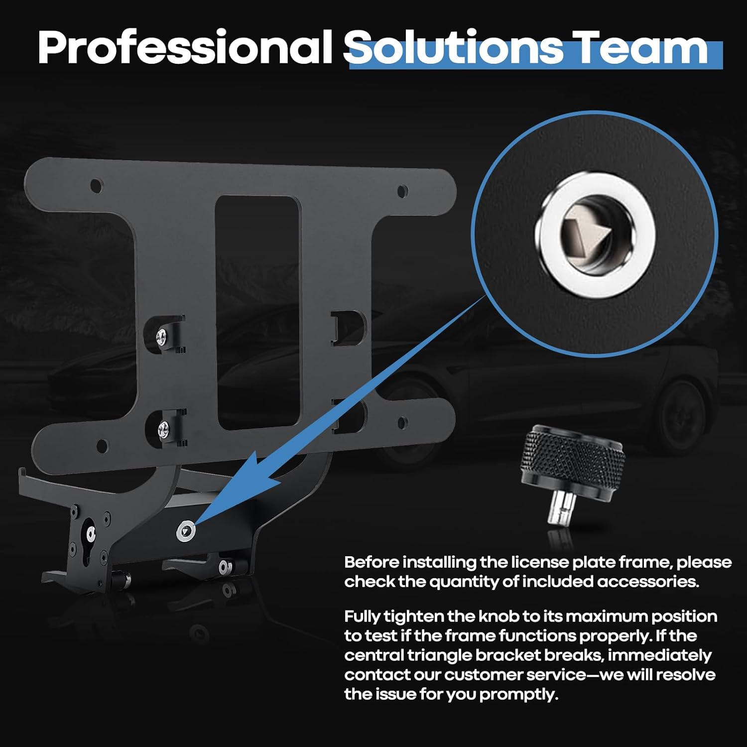 No Drill Front License Plate Holder Fit for 2024 2025 Tesla Model 3 with Safety Design, No Adhesives License Frame