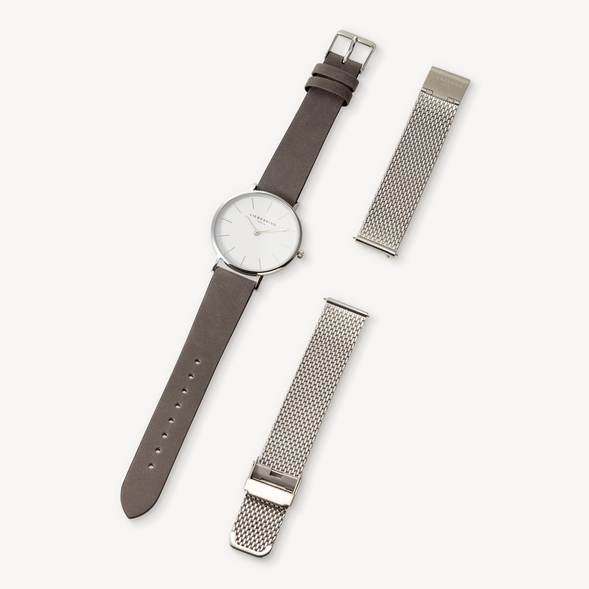 LIEBESKIND BERLIN Uhrenarmband – Wechselband aus Leder oder Mesh – Für Damen Uhren mit Bandanstoß 18 mm geeignet