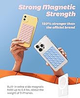 Vista 3 de amBand Soporte magnético de teléfono con succión para carcasa MagSafe, silicona transparente Octo Cup Buddy Soporte de agarre adhesivo para iPhone