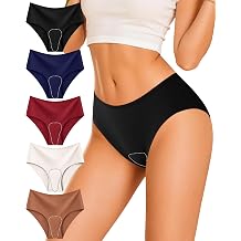 Seamless Bikini Underwear for Women No Show Cheeky Panties Panty Liners Soft Breathable Workout Panties 5 Pack
