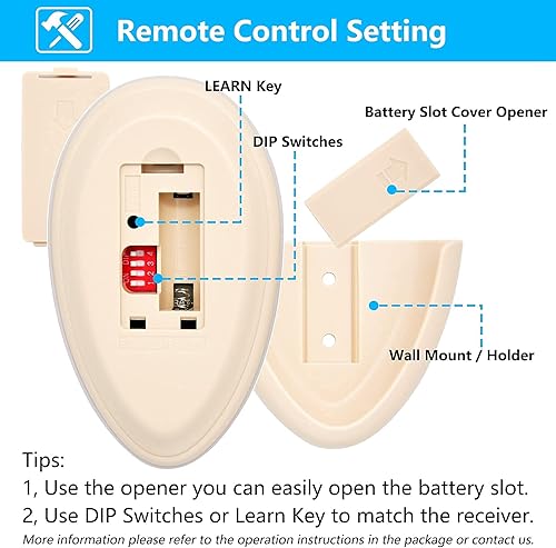 Miniatura 5 de Reemplazo 35T1 para control remoto del ventilador de techo Harbor Breeze Allen Roth, con regulador de luz de 3 velocidades 303.9 MHz, reemplaza 53T