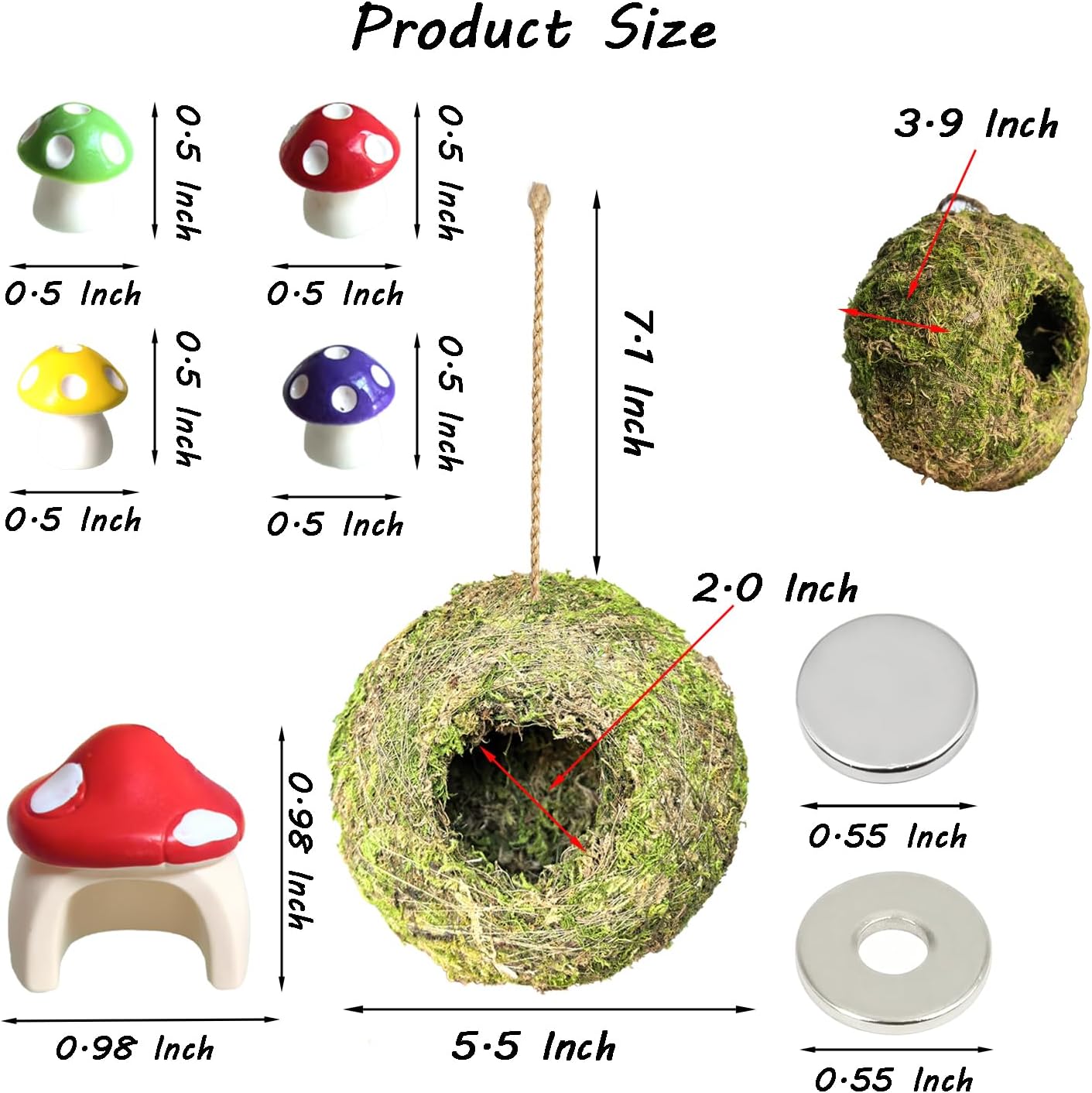 Jumping Spider Enclosure Accessories Natural Moss Handmade Jumping Spider Hide Habitat Decor Safe Rest and Climbing Platform Shelter for Climbing Hiding, Reptile Habitat Decoration image 2