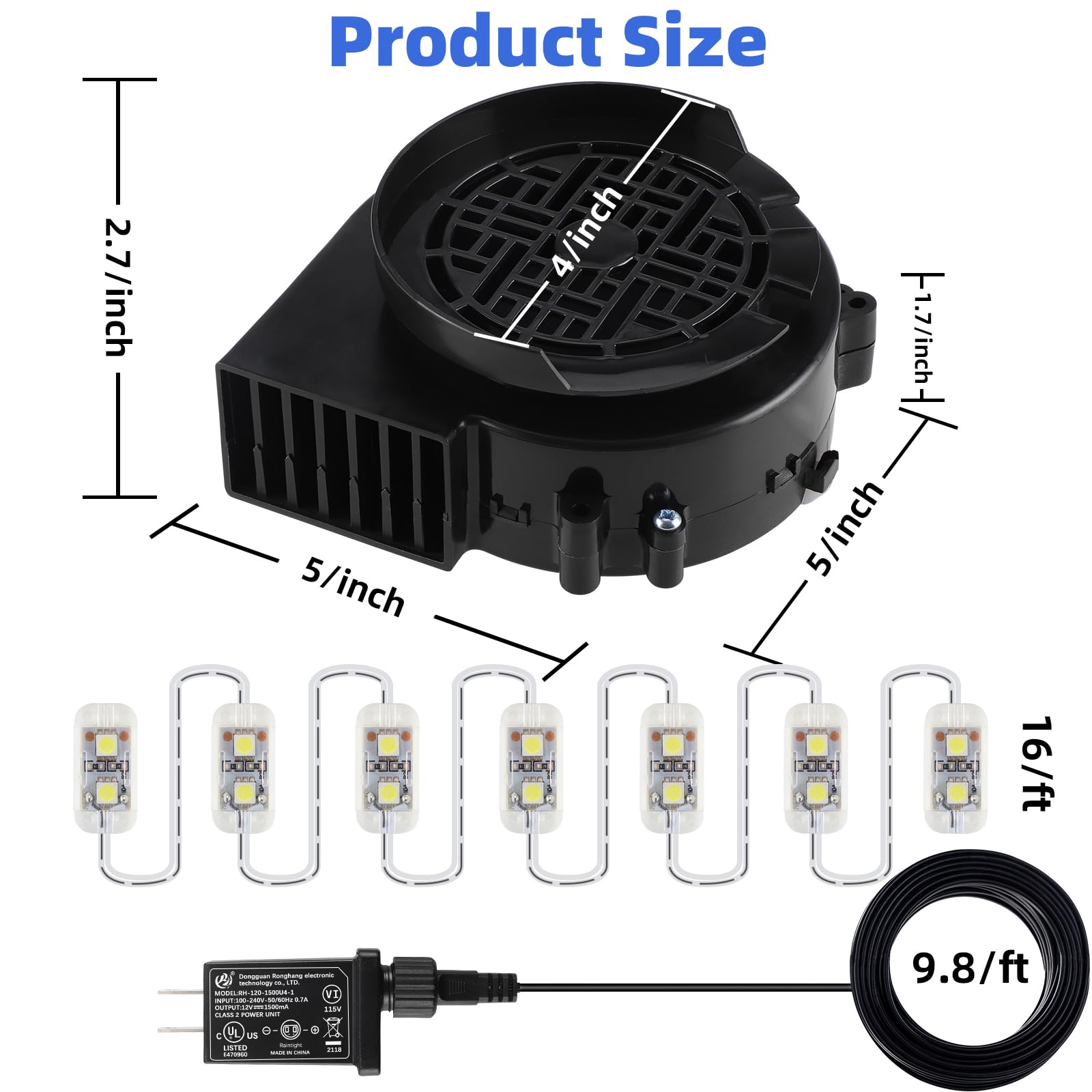 Snapklik.com : Air Blower For Inflatables, 12V 12A Air Fan Replacement ...