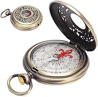 Vista 5 de Brújula de senderismo, a prueba de golpes, de latón, ligero, duradero, hueco, para campamento, accesorios de supervivencia, herramientas