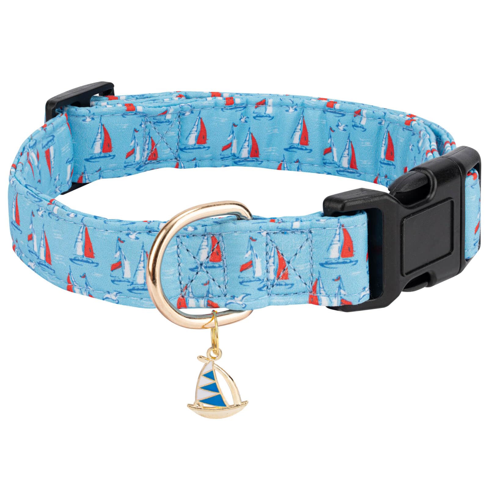 Gelwoo Personalized Dog Collars,Adjustable Puppy Collars with Safety Buckle for Small Medium Large Dogs,Cute and Unique Pink Cherry Pattern Pet Collar