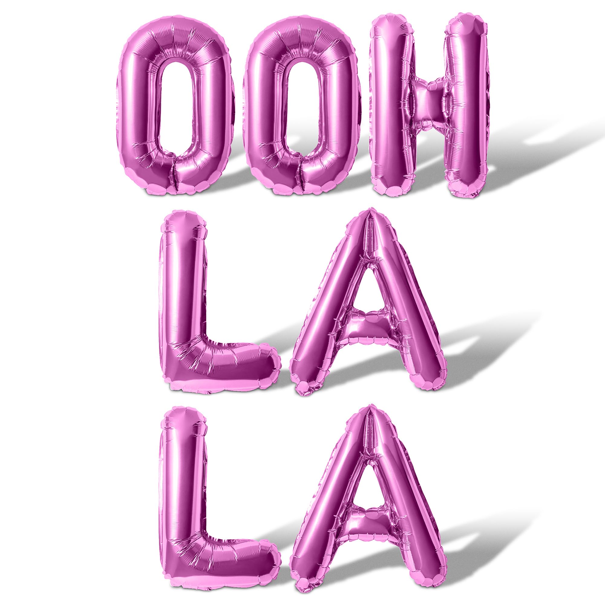 Letter Balloons - OOH LA LA 16" Inch Alphabet Letters Foil Mylar Balloon Bachelorette Party Banner (Pink)