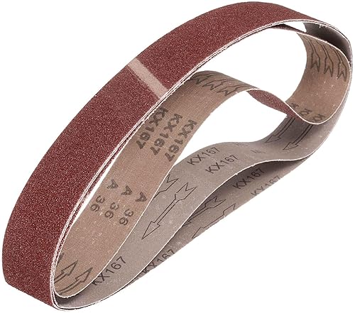 Miniatura 83 de HARFINGTON 3 correas de lijado de 18 pulgadas, 12 unidades de 60 granos de óxido de aluminio abrasivo de lijadora para carpintería, pulido de metal,