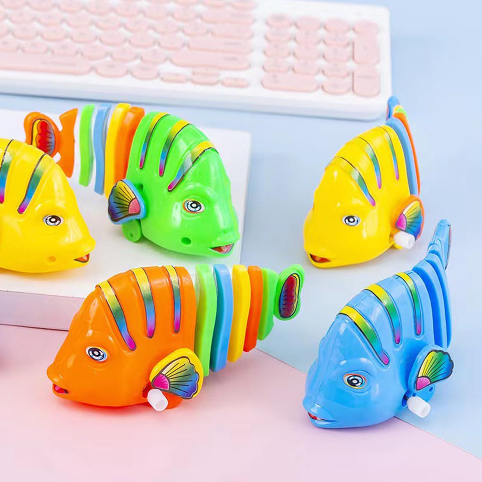 Juguetes acuáticos para Peces con Mecanismo de relojería | Juguetes para Peces con Cuerda para Mascotas | Juguetes de baño con Forma de de Cuerda,Wiggle Bathroom Play Juego Interactivo