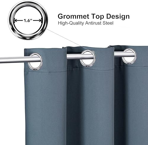 Miniatura 8 de ChrisDowa - Cortinas opacas, de privacidad, con ojales, para puerta, dormitorio, armario, con aislamiento térmico, cortina separadora de ambientes,