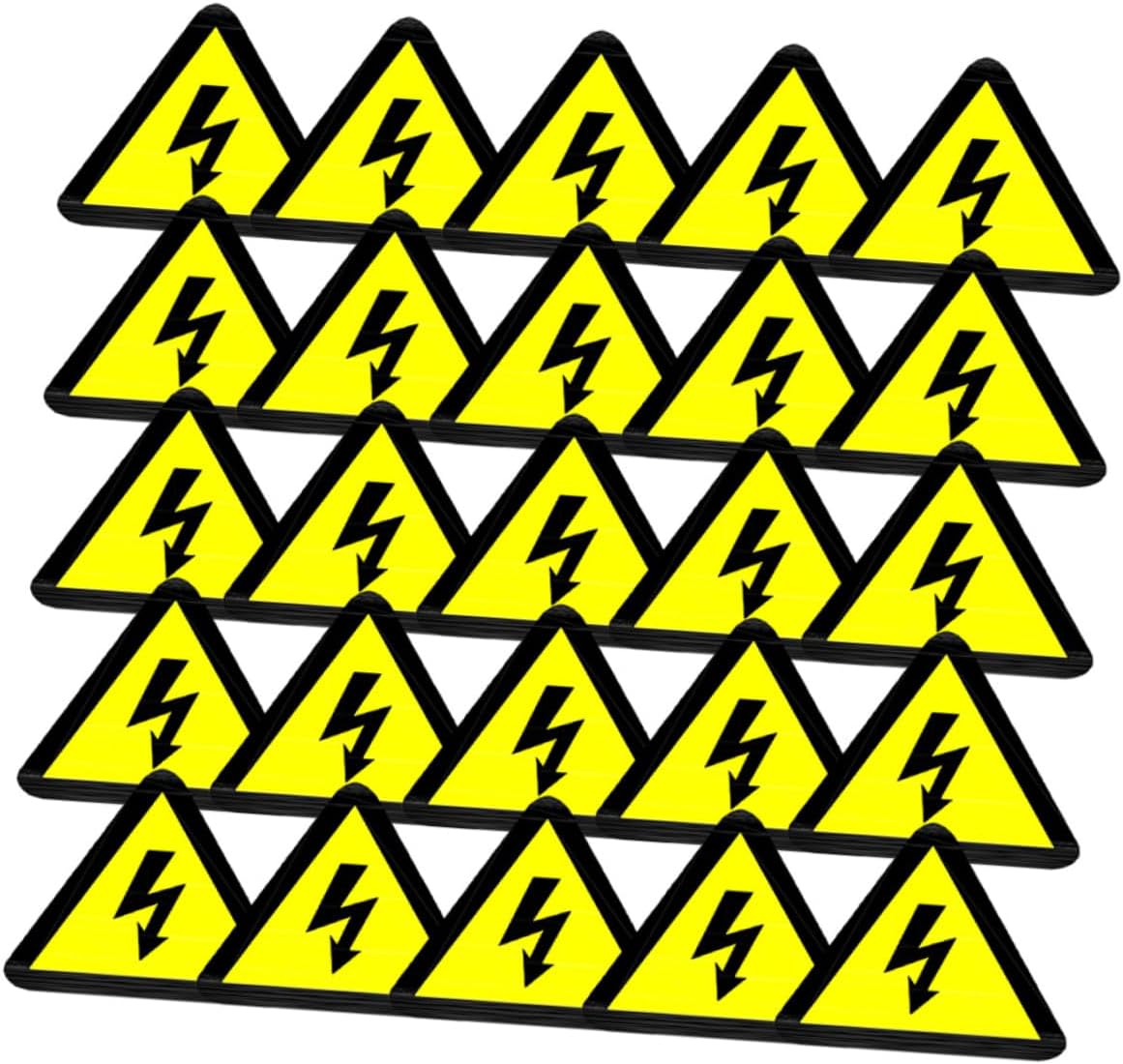 Luxshiny 50Pcs High Voltage Warning Labels Electrical Panel Stickers for Safety and Caution Signs Self Adhesive Decals for Home Industrial Use