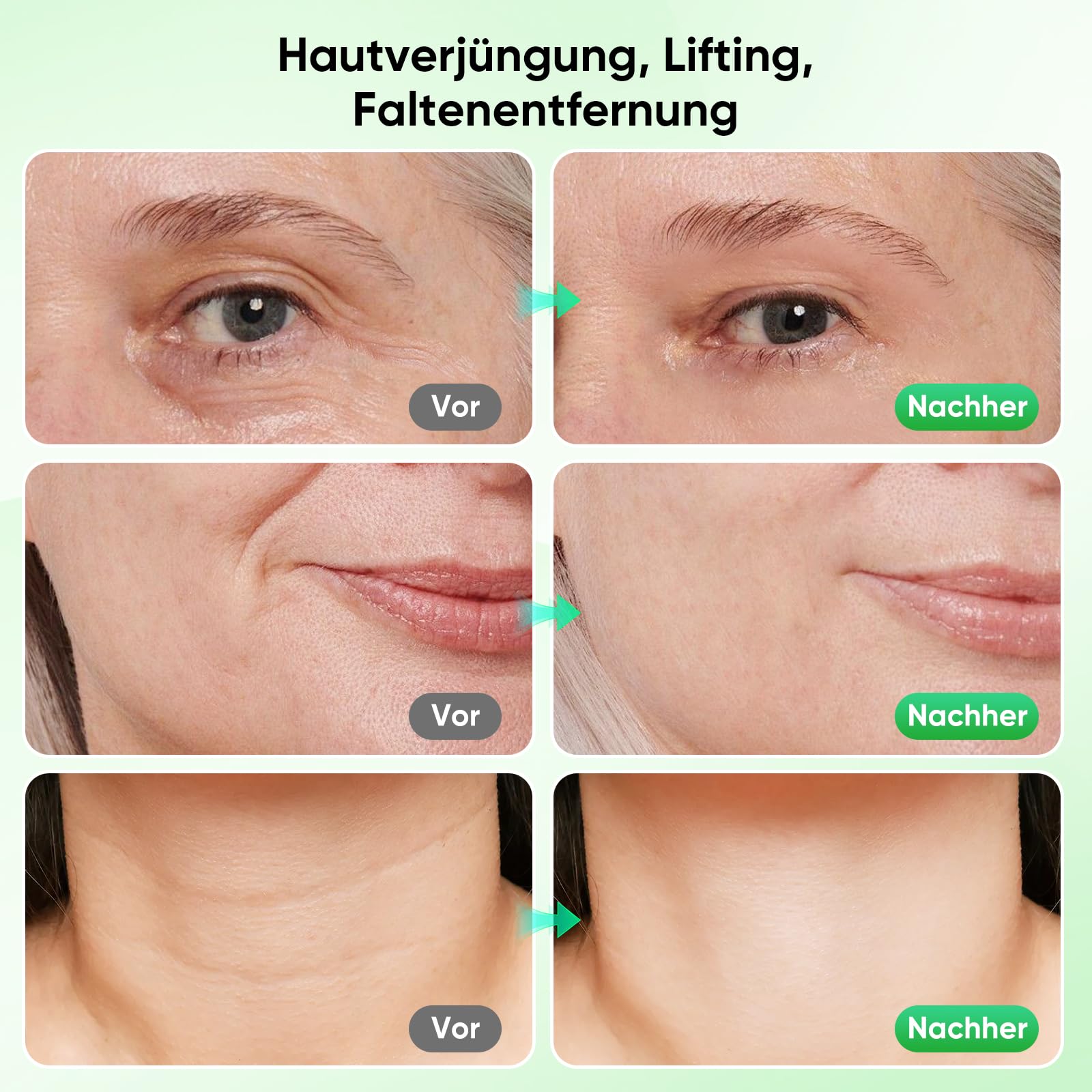 Gesichtsmassagegerät Gesicht Massagegerät Face Gerät: 6 Modi EMS Anti Gegen Falten Massage Gesichtsgerät 7 Light Schönheit - 45℃ Beauty Hautstraffung Lifting Lichttherapie Massager Für Damen Herren