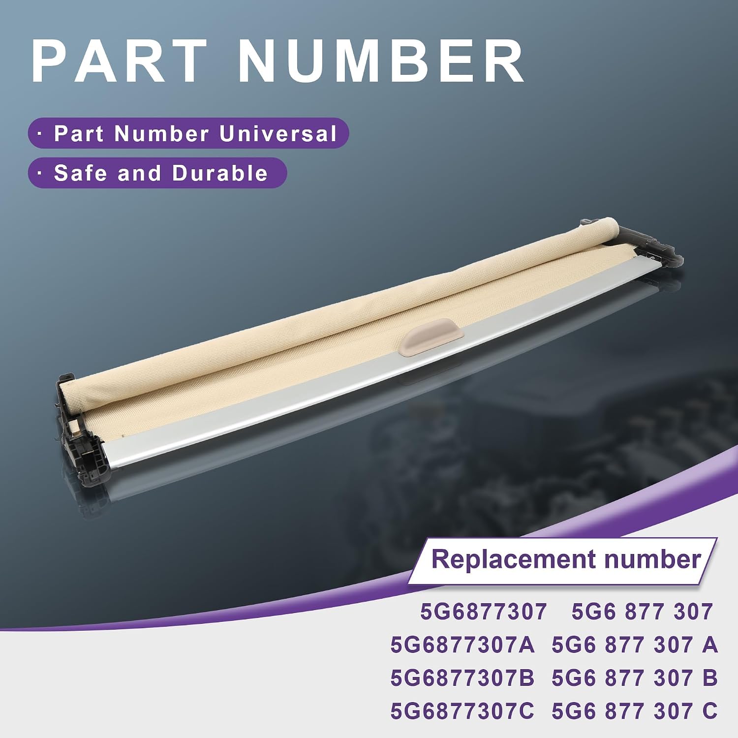 5G6877307 5GG877307 Sun Roof Sunroof Curtain Assembly Replacement for VW Golf R32 GTI Rabbit 2014-2020 MK7 (Assembly-Beige)