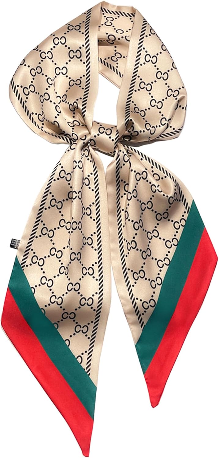kcctoo 59” Long Silk Like Head Scarf Women’s Fashion Square Neck Satin Scarfs for Bag Hair Scarves Gift 59 * 5.9”