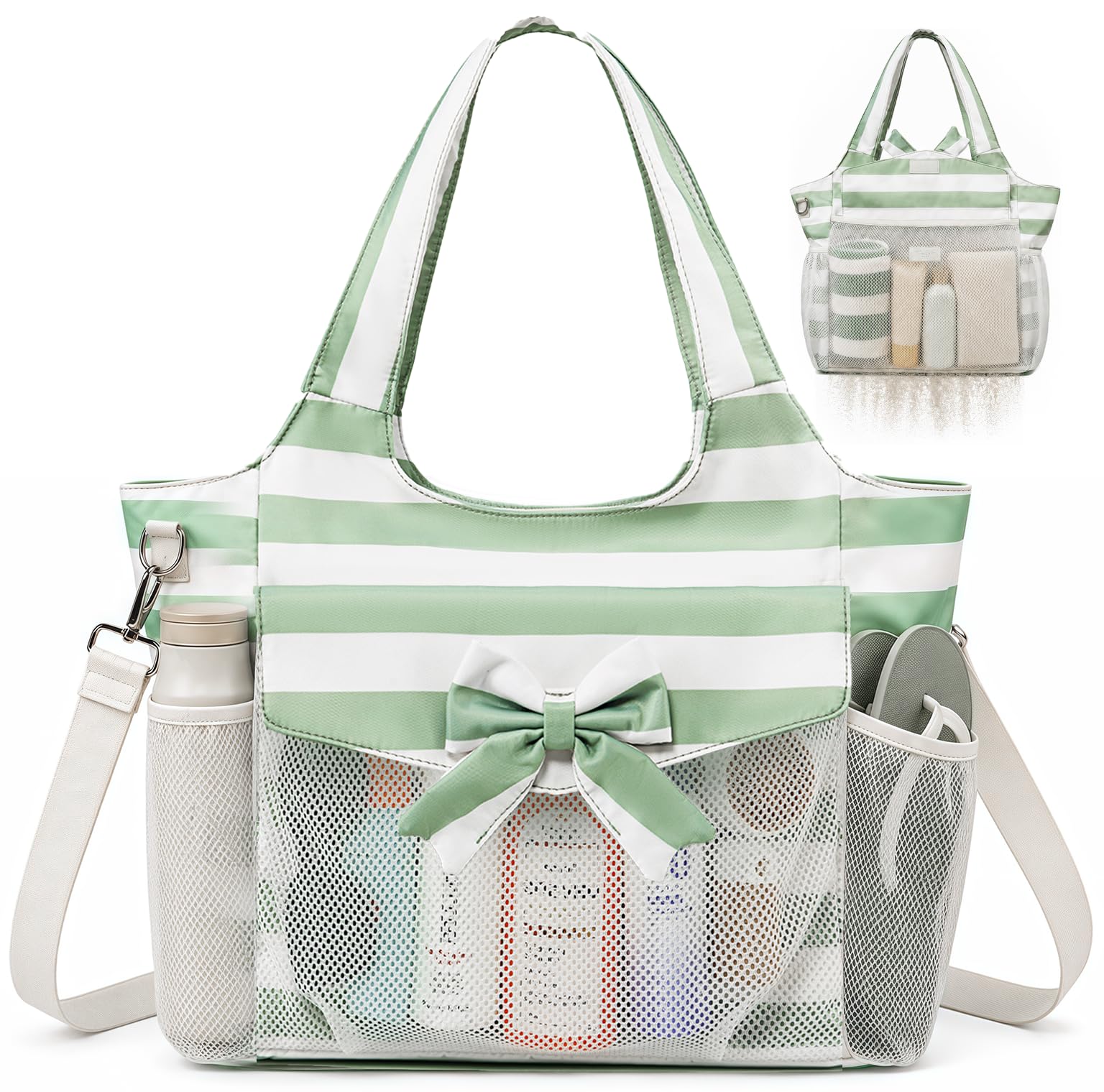 LEDAOU Beach Tote Bag for Women, Waterproof Sandproof Pool and Travel Bag