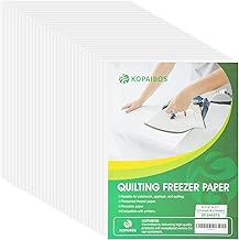 KOPAIBOS Freezer Paper Sheets for Quilting & Crafts - 8.5x11 Inches, 30 Sheets - Heavy Duty, Laser & Inkjet Printable Wax Paper for Quilters, Applique & Sewing Projects