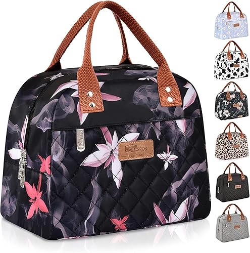 HOMESPON Bolsa de almuerzo aislada para mujeres, hombres y adultos, con bolsillo frontal, lonchera contenedor, bolsa enfriadora para el trabajo,